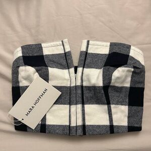 Mara Hoffman Plaid Strapless Corset Top